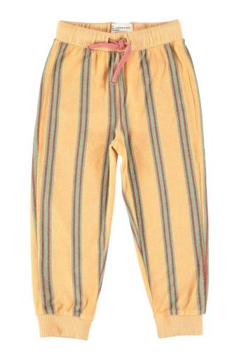 Piupiuchick,Jogging Pants Sand with Double Stripes