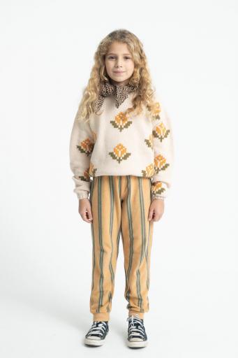 Piupiuchick,Jogging Pants Sand with Double Stripes [2]