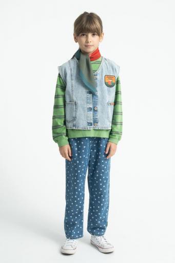 Piupiuchick,Terry Cotton Sweatshirt Green with Double Stripes [3]