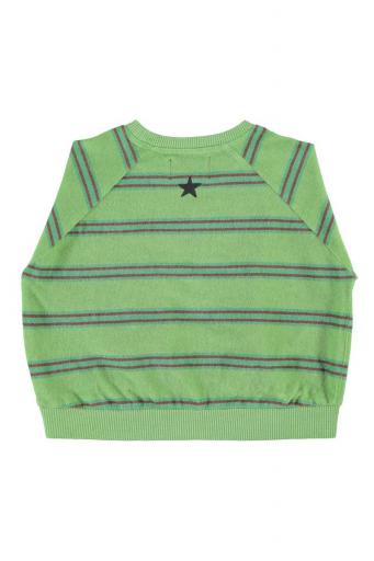 Piupiuchick,Terry Cotton Sweatshirt Green with Double Stripes [1]