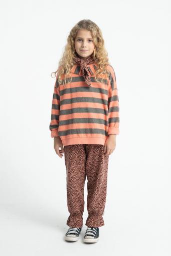 Piupiuchick,Sweatshirt with Collar Pink & Green Stripes [2]