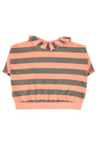 Piupiuchick,Sweatshirt with Collar Pink & Green Stripes [1]