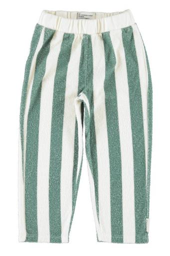 Piupiuchick,Jogging Pants Ecru & Green Stripes [0]
