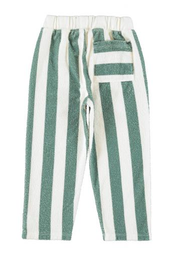 Piupiuchick,Jogging Pants Ecru & Green Stripes [3]