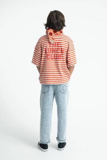 Piupiuchick,T'shirt Red & Ecru Stripes with Apple Print [3]