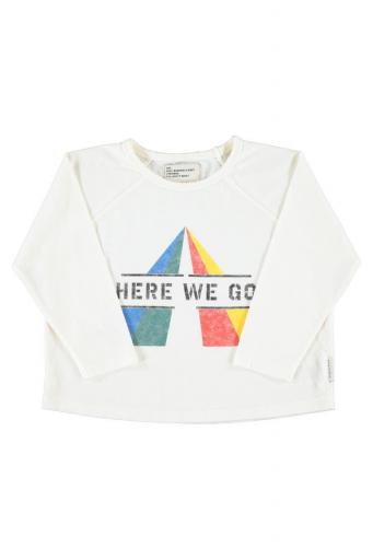 Piupiuchick,Longsleeve T'shirt Ecru with "here We Go" Print [0]