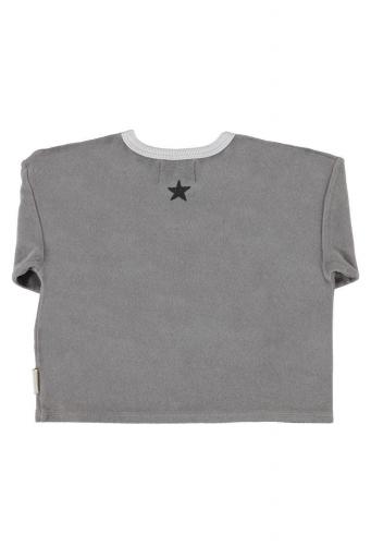 Piupiuchick,Terry Cotton Longsleeve Tshirt Grey with "school Trip" Print [1]