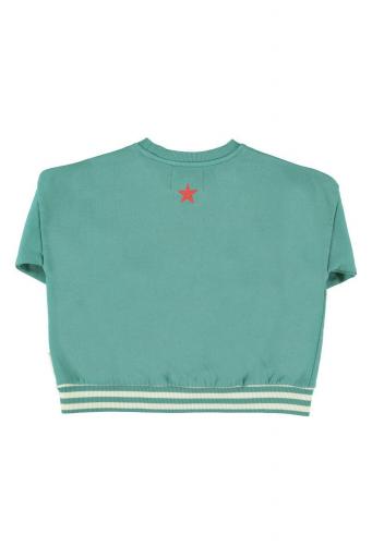 Piupiuchick,Sweatshirt Green with "here We Go" Print [1]