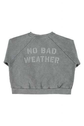 Piupiuchick,Sweatshirt Grey with Sun & Cloud Print [1]