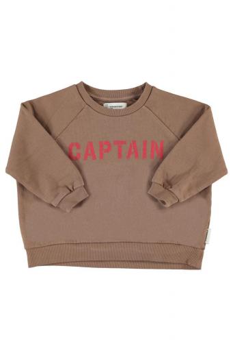 Piupiuchick,Sweatshirt Brown with "captain" Print