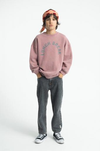 Piupiuchick,Oversized Sweatshirt Pink with "lunch Break" Print [1]
