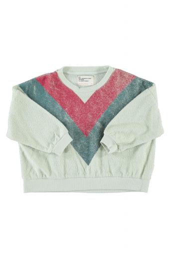 Piupiuchick,Sweatshirt Mint Green with Multicolor Triangle Print [0]