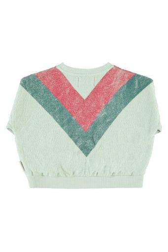 Piupiuchick,Sweatshirt Mint Green with Multicolor Triangle Print [3]