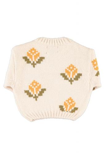 Piupiuchick,Jacquard Sweater Ecru with Flowers [3]