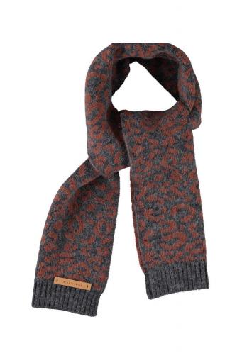 Piupiuchick,Knitted Scarf Dark Grey with Animal Print