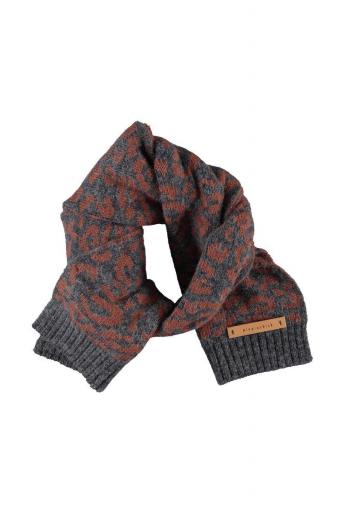 Piupiuchick,Knitted Scarf Dark Grey with Animal Print [1]
