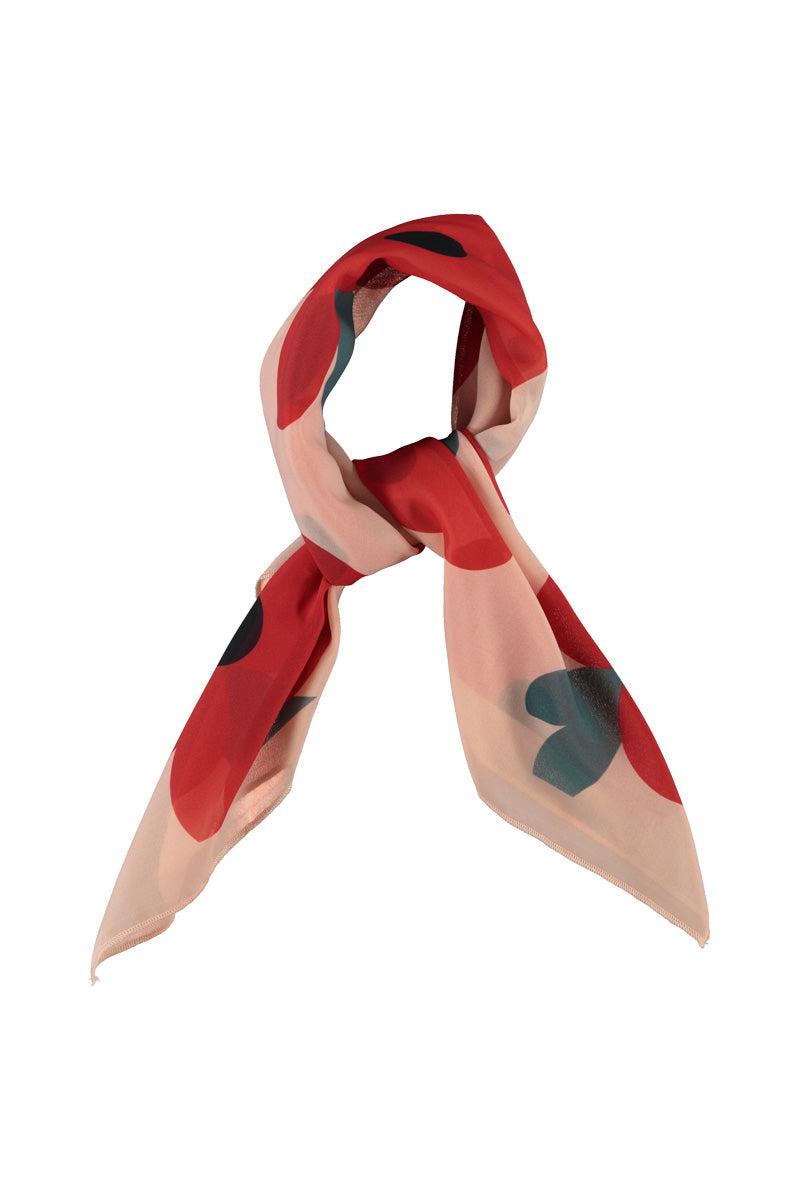Piupiuchick,Chiffon Bandana Light Pink with Big Flowers