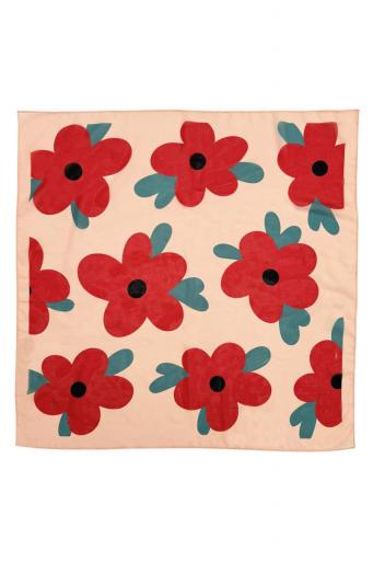 Piupiuchick,Chiffon Bandana Light Pink with Big Flowers [1]