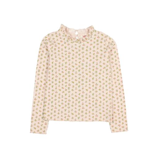 Búho, COTTAGE RIB T-SHIRT,cream pink