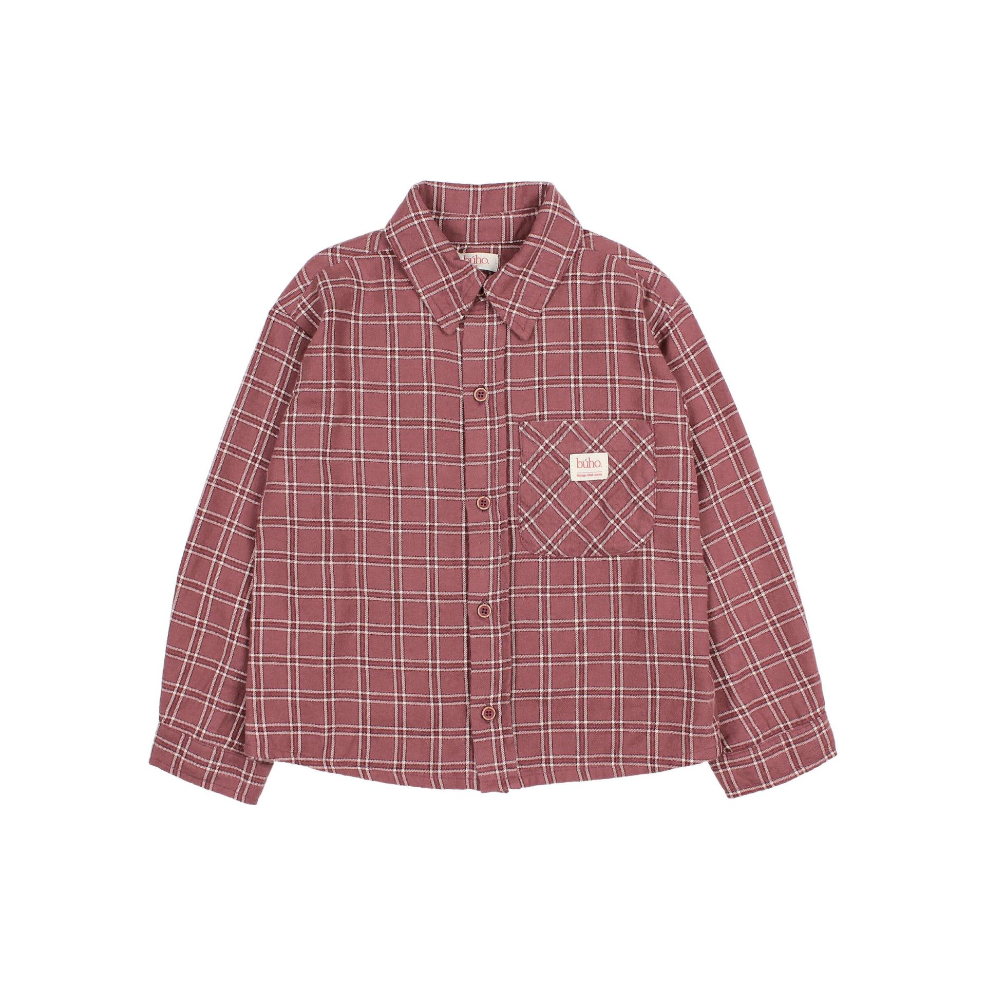 Búho,TARTAN SHIRT, pomegranate