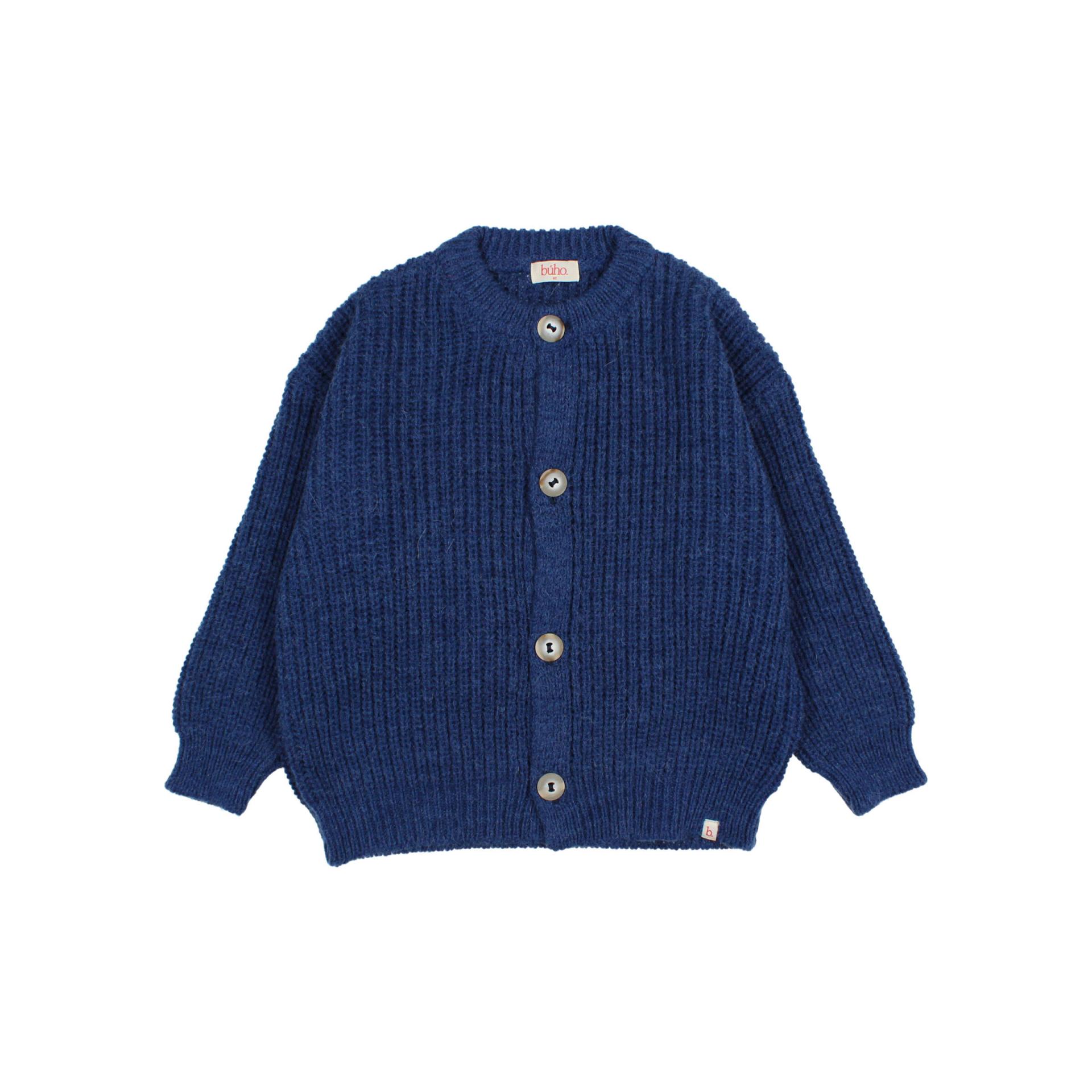 Búho,SOFT KNIT CARDIGAN,marine