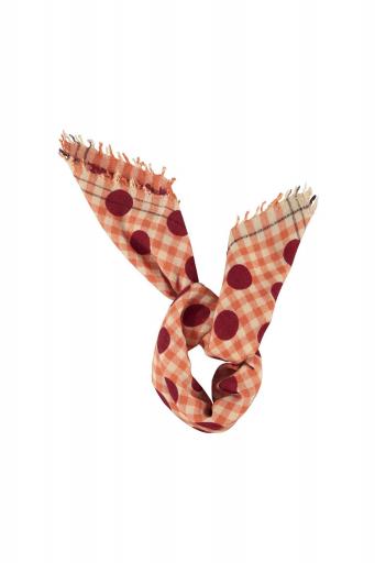 Sisters Department,Scarf | Orange checkered w/ polka dots [0]