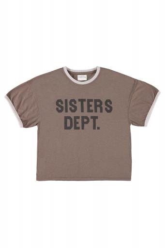Sisters Department,T-shirt w/ short sleeves | Brown w/ "sisters dept" print [0]