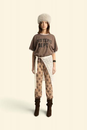 Sisters Department,T-shirt w/ short sleeves | Brown w/ "sisters dept" print [3]