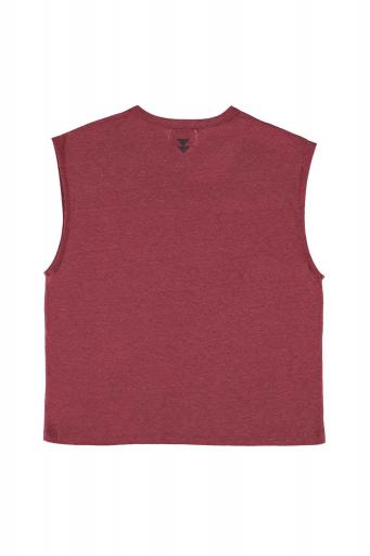 Sisters Department,Sleeveless t-shirt w/ round neck | Bordeaux w/ i'm innocent" print [2]