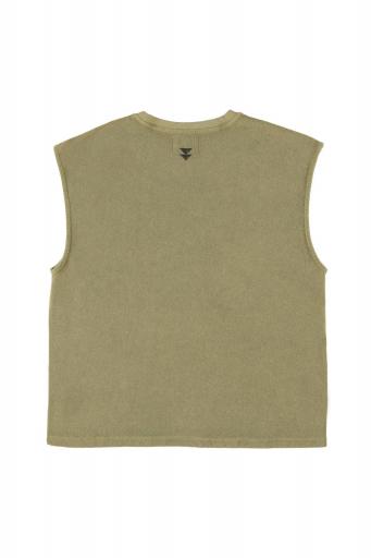 Sisters Department,Sleeveless t-shirt w/ round neck | Army green w/ "13" print [2]
