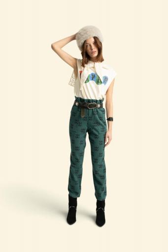 Sisters Department,Sleeveless t-shirt w/ round neck | Ecru w/ "lover" print [1]