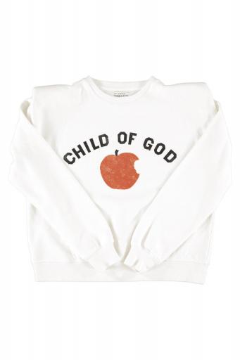 Sisters Department,Shoulder pad sweatshirt | Ecru w/ "child of God" print