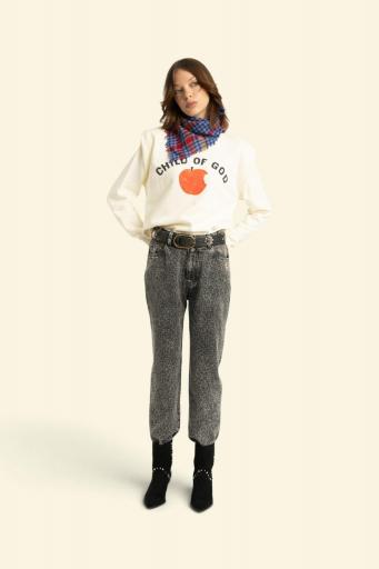 Sisters Department,Shoulder pad sweatshirt | Ecru w/ "child of God" print [2]