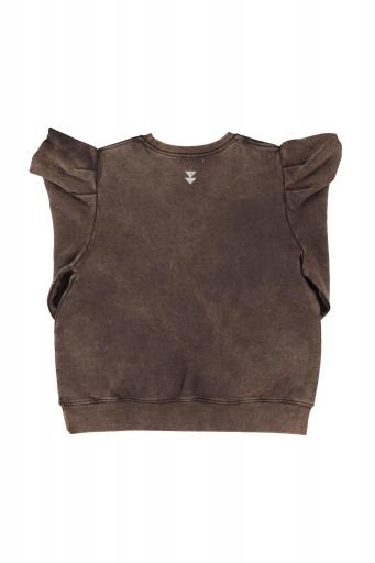 Sisters Department,Fitted sweatshirt | Fadded brown w/ "trouble maker" print [3]