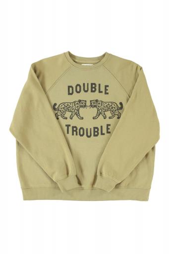 Sisters Department,Fitted sweatshirt | Kakhi w/ "double trouble" print [0]