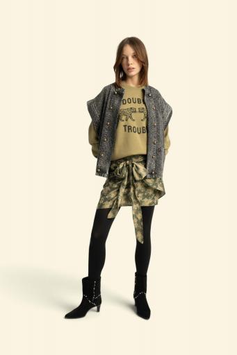 Sisters Department,Fitted sweatshirt | Kakhi w/ "double trouble" print [2]