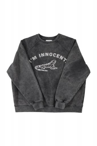 Sisters Department,Sweatshirt | Fadded black w/ "i´m innocent" print