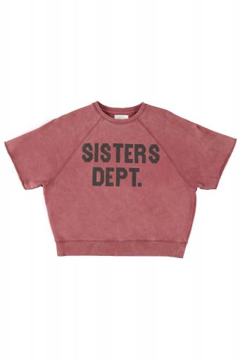 Sisters Department,Short sleeve sweatshirt | Bordeaux w/ "sisters dept" print [0]