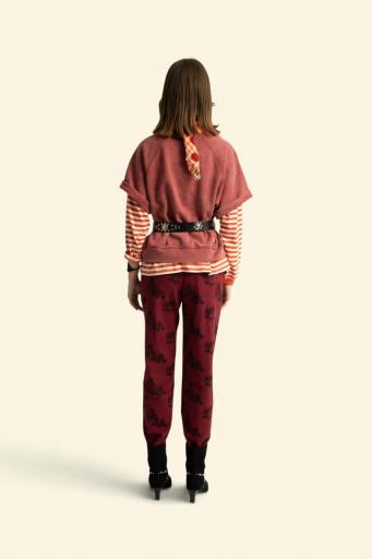 Sisters Department,Short sleeve sweatshirt | Bordeaux w/ "sisters dept" print [2]