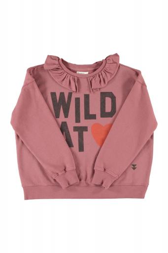 Sisters Department,Sweatshirt w/ ruffled collar | Old pink w/ "wild at heart" print [0]