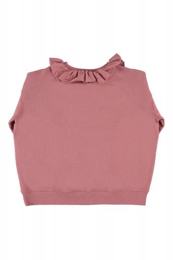Sisters Department,Sweatshirt w/ ruffled collar | Old pink w/ "wild at heart" print [3]