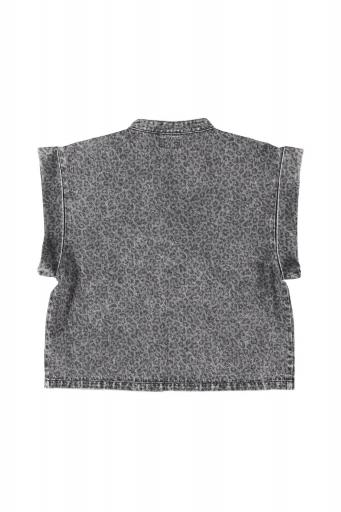 Sisters Department,Waistcoat | Washed black denim w/ animal print [2]
