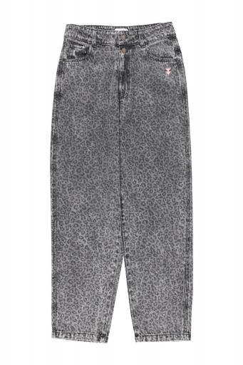 Sisters Department,Trousers | Washed black denim w/ animal print