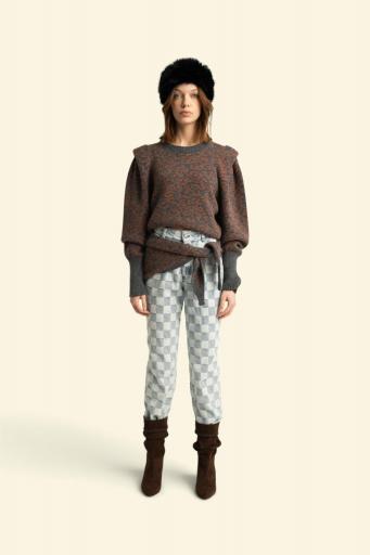 Sisters Department,Trousers| Blue checkered denim [1]