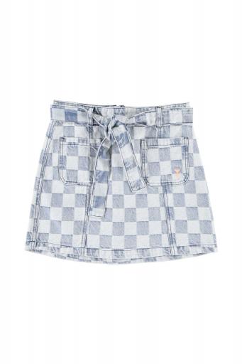 Sisters Department,Short skirt | Blue checkered denim [0]