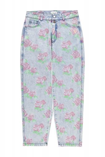 Sisters Department,Trousers | Washed blue denim w/ flowers