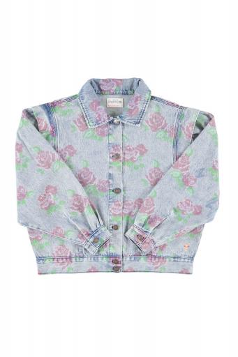 Sisters Department,Jacket | Washed blue denim w/  flowers  [0]