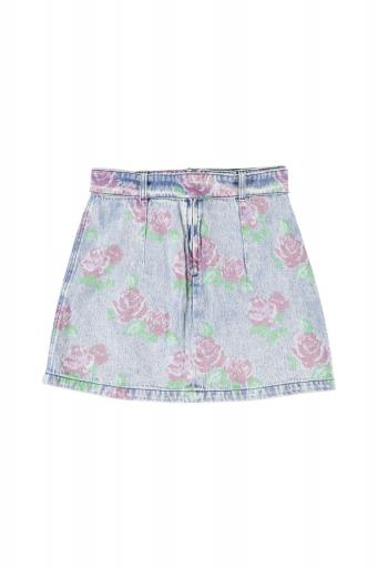 Sisters Department,Short skirt | Washed blue denim w/  flowers  [2]