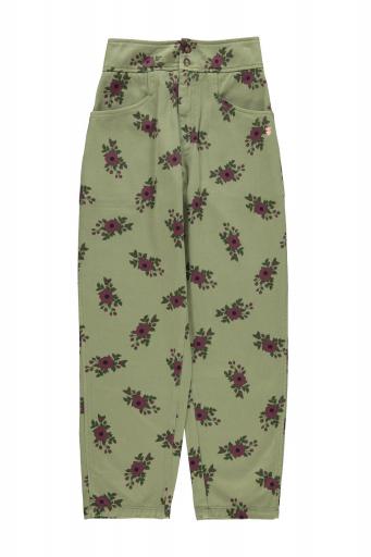 Sisters Department,Trousers | Olive green w/ flowers  [0]
