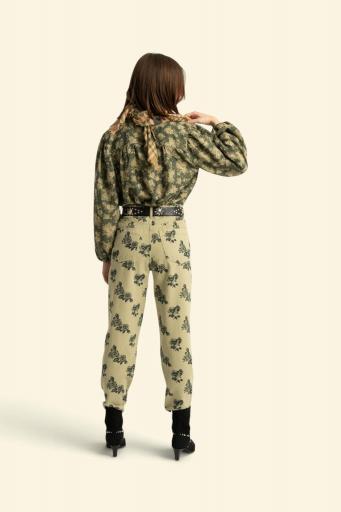 Sisters Department,Trousers | Light green w/ black roses  [1]